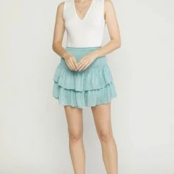 Purple Door Boutique Summer SALE Leaving Memories Seafoam Ruffle Skort