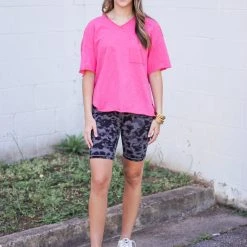 Purple Door Boutique Chasing Happiness Bright Pink Tee