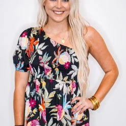 Purple Door Boutique Floral Wishes Black Babydoll Top New Arrivals