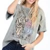 Purple Door Boutique Wild And Free Grey Tee