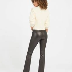 Spanx Leather-Like Flare Pants Noir Black