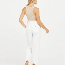 Spanx Stretch Twill Cropped Wide Leg Pant Bright White
