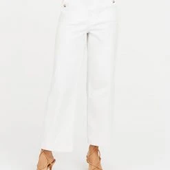 Spanx Stretch Twill Cropped Wide Leg Pant Bright White