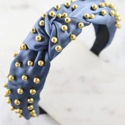 Purple Door Boutique Accessories/Gifts Gold Studded Steel Blue Headband