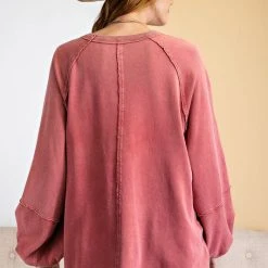 Purple Door Boutique Ladies' Strawberry Cream Terry Knit Top