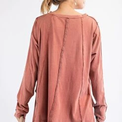 Purple Door Boutique Boxy Babe Strawberry Washed Top Ladies'