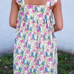 Purple Door Boutique Floral Daydream Ivory Babydoll Dress