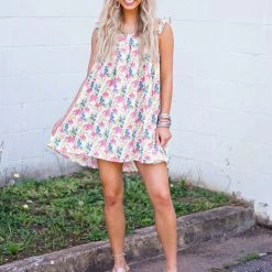 Purple Door Boutique Floral Daydream Ivory Babydoll Dress