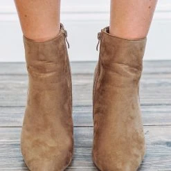 Purple Door Boutique The Taupe Niko Heel Booties New Arrivals