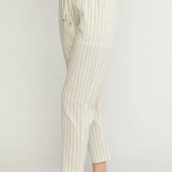 Purple Door Boutique Happy Moments Taupe Striped Pants Ladies'