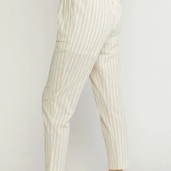 Purple Door Boutique Happy Moments Taupe Striped Pants Ladies'