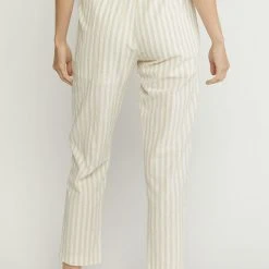 Purple Door Boutique Happy Moments Taupe Striped Pants Ladies'
