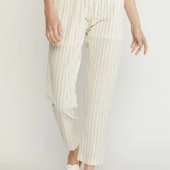 Purple Door Boutique Happy Moments Taupe Striped Pants Ladies'