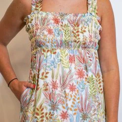 Purple Door Boutique Loveliest Florals Cream Midi Dress