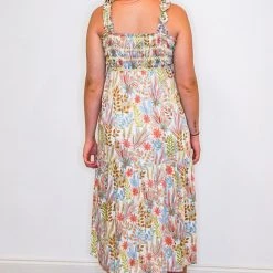 Purple Door Boutique Loveliest Florals Cream Midi Dress