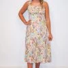 Purple Door Boutique Loveliest Florals Cream Midi Dress