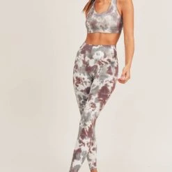 Mono B Athleisure New Arrivals Mono B Seamless Ribbed Tie Dye Leggings