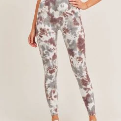 Mono B Athleisure New Arrivals Mono B Seamless Ribbed Tie Dye Leggings