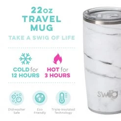 Purple Door Boutique Swig Life Marble Travel Mug