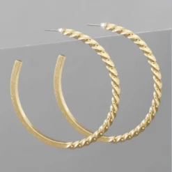 Purple Door Boutique Half Twisted Gold Hoop Earrings New Arrivals