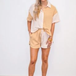 The Purple Door Boutique Adore Me Taupe Colorblock Set New Arrivals