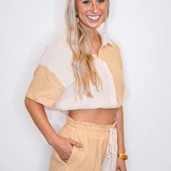 The Purple Door Boutique Adore Me Taupe Colorblock Set New Arrivals