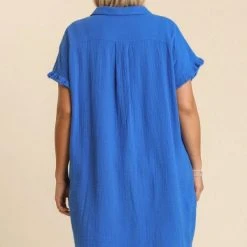 Purple Door Boutique New Arrivals Beach Days Cobalt Blue Gauze Dress