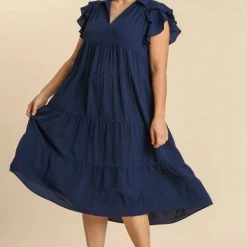 Purple Door Boutique New Arrivals Sweet Surprise Navy Midi Dress
