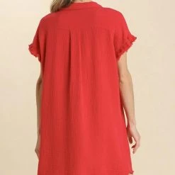 Purple Door Boutique New Arrivals Beach Days Red Gauze Dress