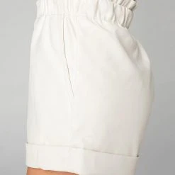 Buddy Love Peyton Paperbag White Vegan Leather Shorts New Arrivals