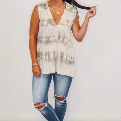 Purple Door Boutique Boho Days Mocha Tie Dye Hoodie Top Summer SALE