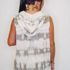 Purple Door Boutique Boho Days Mocha Tie Dye Hoodie Top Summer SALE