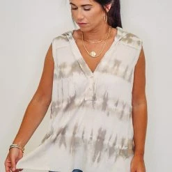 Purple Door Boutique Boho Days Mocha Tie Dye Hoodie Top Summer SALE