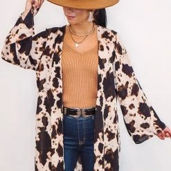 Purple Door Boutique Wildlife Tan Animal Print Duster