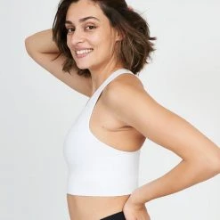 Spanx Longline Medium Impact White Sports Bra