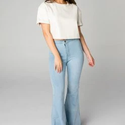 New Arrivals Buddy Love Taylor Cropped White Vegan Leather Top