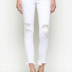 Hidden Jeans White Distressed Jeans New Arrivals