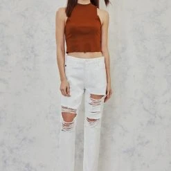 Kan Can White Mom Fit Jeans New Arrivals
