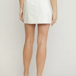 Purple Door Boutique New Arrivals White Faux Leather Mini Skirt