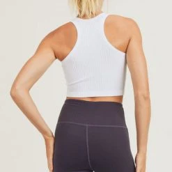 Mono B Athleisure Mono B White Essential Racerback Tank Top