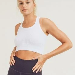 Mono B Athleisure Mono B White Essential Racerback Tank Top
