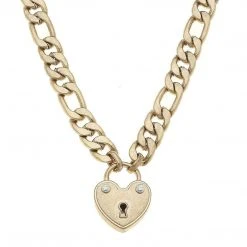 Canvas Jewelry Whitney Padlock Chain Worn Gold Necklace