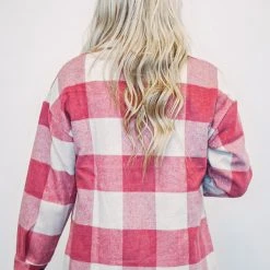Purple Door Boutique Country Sky Pink Plaid Shacket