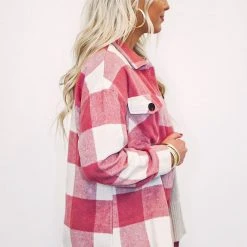 Purple Door Boutique Country Sky Pink Plaid Shacket