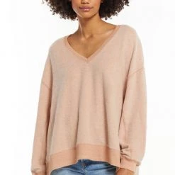 New Arrivals Z Supply Dusty Amber Cozy V Neck Weekender