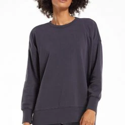 Z Supply Layer Up Black Sweatshirt