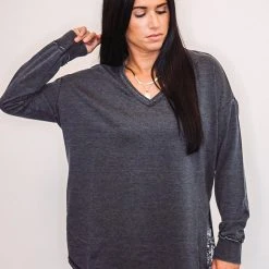 Z Supply Washed Black V Neck Weekender Ladies'
